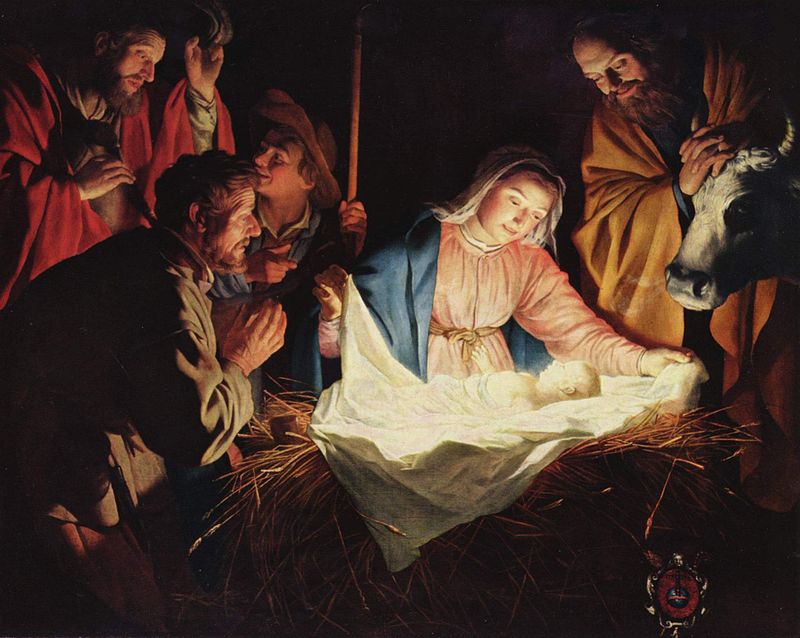 Các mục đồng chiêm bái Chúa Giê-su Hài Đồng, tranh vẽ của Gerard van Honthorst, 1622.
