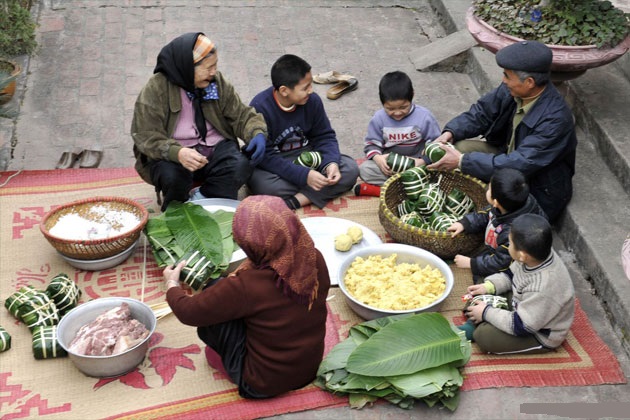 Gói bánh chưng,Tết Nguyên đán,Tết cổ truyền