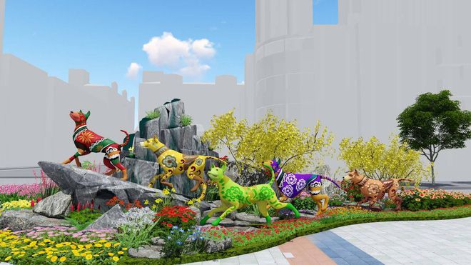 Phối cảnh đường hoa Nguyễn Huệ tết Mậu Tuất 2018 - TP. Hồ Chí Minh