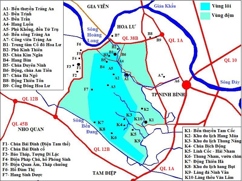 Sơ đồ tổng quan khu vực Tràng An