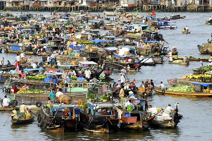 Chợ nổi trên sông Gành Hào - Cà Mau,Chợ nổi Cà Mau,chợ Cà Mau,chợ sông Gành Hào