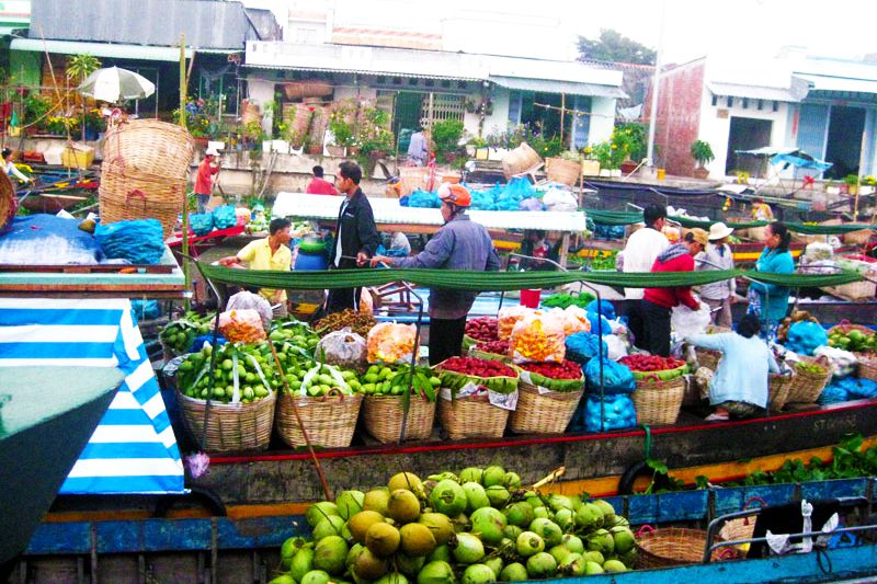 Chợ nổi trên sông Gành Hào - Cà Mau,Chợ nổi Cà Mau,chợ Cà Mau,chợ sông Gành Hào