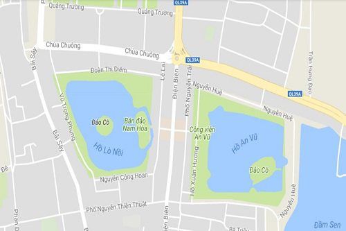 Bản đồ 2 đảo cò ở thành phố Hưng Yên