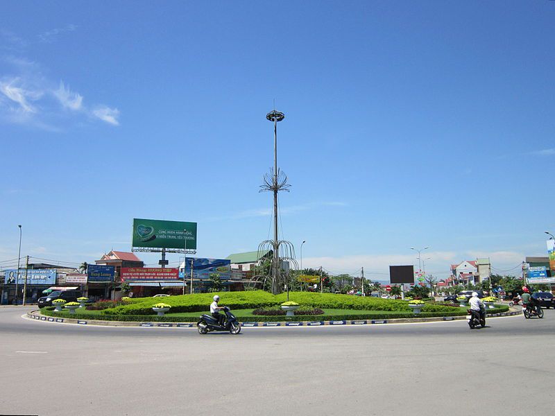 Vòng xoay ở khu vực đường Trần Phú, TP. Hà Tĩnh