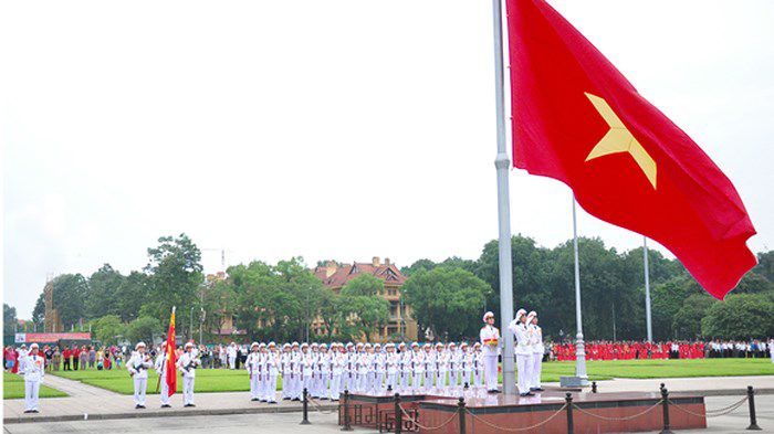 Lễ thượng cờ tại quảng trường Ba Đình,Quảng trường Ba Đình,Quảng trường Ba Đình lịch sử,quảng trường lớn nhất Việt Nam,Quảng trường Độc lập