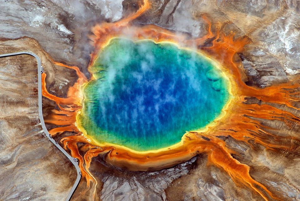 Hồ nước Bảy sắc cầu vồng Grand Prismatic Spring (Nước Mỹ),Hồ nước Bảy sắc cầu vồng,Hồ nước bảy màu,Grand Prismatic Spring