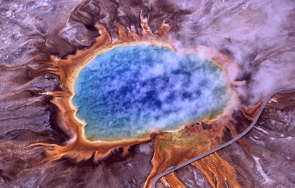 Hồ nước Bảy sắc cầu vồng Grand Prismatic Spring (Nước Mỹ),Hồ nước Bảy sắc cầu vồng,Hồ nước bảy màu,Grand Prismatic Spring