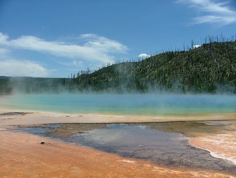 Hồ nước Bảy sắc cầu vồng Grand Prismatic Spring (Nước Mỹ),Hồ nước Bảy sắc cầu vồng,Hồ nước bảy màu,Grand Prismatic Spring
