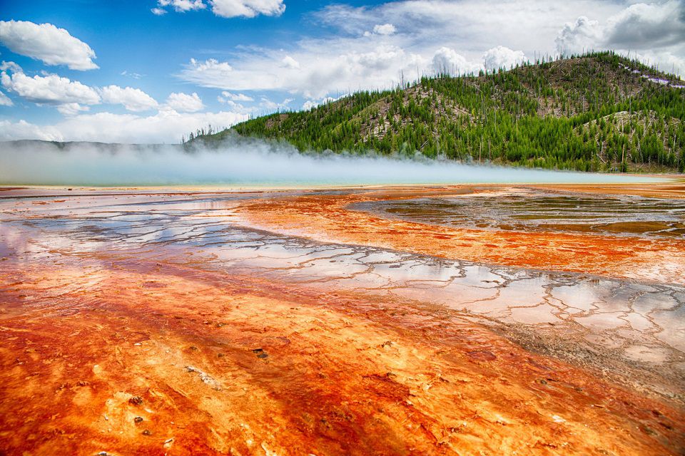 Hồ nước Bảy sắc cầu vồng Grand Prismatic Spring (Nước Mỹ),Hồ nước Bảy sắc cầu vồng,Hồ nước bảy màu,Grand Prismatic Spring