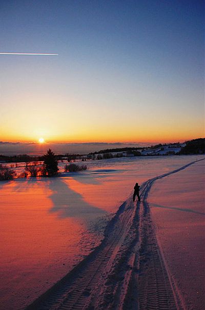 Hoàng hôn mùa đông ở thành phố Quebec.