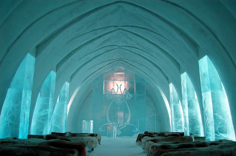 Khách sạn băng ở Thuy Điển,khách sạn băng,Khách sạn băng Jukkasjärvi,Jukkasjärvi,ice hotel,khách sạn băng lớn nhất thế giới