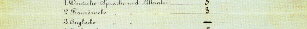 Bảng điểm của Einstein lúc 17 tuổi, cho thấy kết quả thi ở trường Aargau Kantonsschule (thang điểm 1-6).