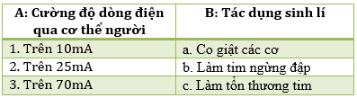 Ghép mỗi nội dung ở cột A tương ứng với mỗi nội dung ở cột B: