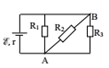 Cho mạch điện như hình vẽ, trong đó nguồn có suất điện động E = 6V, điện trở trong không đáng kể, bỏ qua điện trở của dây nối. Cho R1=R2=30Ω, R3=7,5Ω. Công suất tiêu thụ trên R3 là