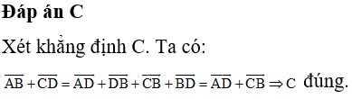 Cho tứ diện ABCD. Khẳng định nào sau đây là đúng?