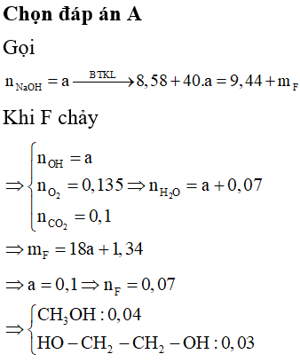 Hỗn hợp E chứa hai este thuần, mạch hở, đều hai chức (M<sub>X </sub>< M<sub>Y</sub>). Đun nóng 8,58 gam E với dung dịch NaOH (vừa đủ), thu được hỗn hợp F chứa hai ancol và hỗn hợp rắn G có khối lượng 9,44 gam gồm 2 muối của hai axit cacboxylic. Đốt cháy hoàn toàn F cần dùng 3,024 lít (đktc) khí oxi thu được 4,4 gam CO<sub>2</sub>. Phần trăm khối lượng của X trong E gần nhất với?