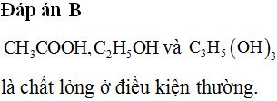 Chất nào sau đây là chất khí ở điều kiện thường?