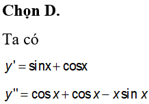 Cho hàm số y=xsin x, số nghiệm thuộc [-π2;2] của phương trình y’’+y=1 là