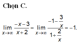 limx→-∞-x-3x+2 bằng