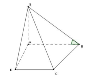 Cho hình chóp S.ABCD có đáy là hình thang vuông tại A và D với AD = 2a, AB = 2DC = 2a, SA⊥(ABCD) và cạnh SB tạo với đáy một góc 60<sup>0</sup>. Thể tích khối chóp S.ABCD bằng