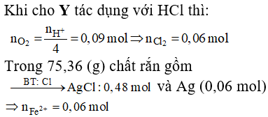 Cho 12,48 gam X gồm Cu và Fe tác dụng hết với 0,15 mol hỗn hợp khí gồm Cl<sub>2</sub> và O<sub>2</sub>, thu được chất rắn Y gồm các muối và oxit. Hòa tan vừa hết Y cần dùng 360 ml dung dịch HCl 1M, thu được dung dịch Z. Cho dung dịch AgNO­<sub>3</sub> dư vào Z, thu được 75,36 gam chất rắn. Mặt khác, hòa tan hết 12,48 gam X trong dung dịch HNO<sub>3</sub> nồng độ 31,5%, thu được dung dịch T và 3,36 lít khí NO (sản phẩm khử duy nhất, ở đktc). Nồng độ % của Fe(NO<sub>3</sub>)<sub>3</sub> trong T gần nhất với giá trị nào sau đây?