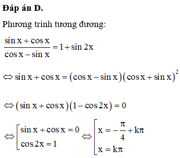 Giải phương trình sinx+cosxcosx-sinx=1+sin2 x 