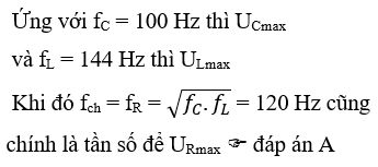 Đặt điện áp u = U0cos2πft (U0 không đổi, f thay đổi được) vào hai đầu đoạn mạch mắc nối tiếp theo thứ tự gồm cuộn cảm thuần L, điện trở R và tụ điện C. Hình vẽ bên là đồ thị biểu diễn sự phụ thuộc của điện áp hiệu dụng trên L và trên C theo giá trị f. Tần số cộng hưởng của mạch là