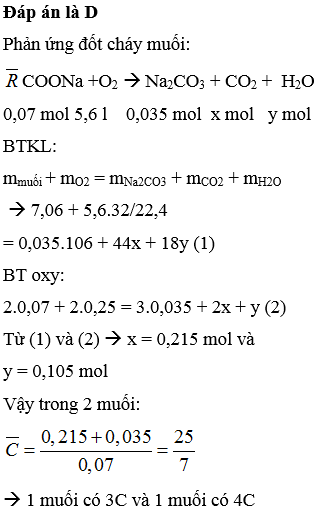 Cho hỗn hợp X gồm 2 este đơn chức (hơn kém nhau 1 nguyên tử C trong phân tử). Đem đốt cháy m gam X cần vừa đủ 0,46 mol O<sub>2</sub>. Thủy phân m gam X trong 70 ml dung dịch NaOH 1M (vừa đủ) thì thu được 7,06 gam hỗn hợp muối Y và một ancol Z no, đơn chức ,mạch hở. Đem đốt hoàn toàn hỗn hợp muối Y thì cần 5,6 lít (đktc) khí O<sub>2</sub>. Phần trăm khối lượng của este có phản ứng lơn hơn khối lượng X là