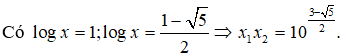 Tích các nghiệm của phương trình log2 x+2-log x=2 là