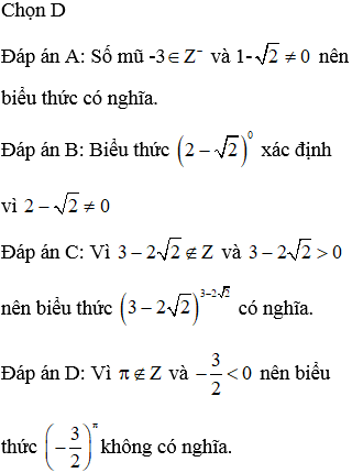 Biểu thức nào dưới đây không có nghĩa?