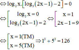 Tổng lập phương các nghiệm của phương trình log2.log3(2x-1)=2log2x bằng: