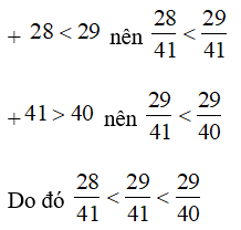 Sắp xếp các phân số 2940;2841;2941 theo thứ tự tăng dần ta được