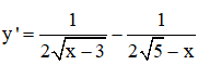 Tìm tập giá trị T của hàm số y=x-3+5-x