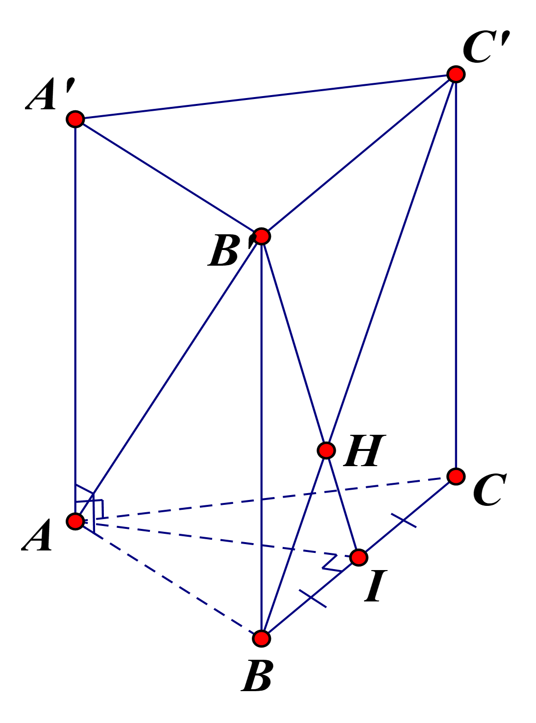 Cho lăng trụ tam giác đều \[ABC.A'B'C'\] có cạnh đáy bằng \[a\] và \[AB' \bot BC'\]. Tính thể tích của khối lăng trụ.