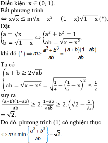 Có bao nhiêu nghiệm nguyên thuộc khoảng (-9;9) của tham số m để bất phương trình sau có nghiệm thực: 3logx≤2logmx-x2-(1-x)1-x ?