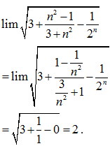 Chọn kết quả đúng của lim3+n2-13+n2-12n.