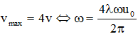 Một sóng ngang được mô tả bởi phương trình u=u0sin2πft-xλcm. Vận tốc dao động cực đại của phần tử môi trường lớn gấp 4 lần vận tốc truyền sóng khi