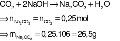 Hấp thụ hoàn toàn 5,6 lít khí CO<sub>2</sub>(ở đktc) vào dung dịch NaOH dư, thu được dung dịch X. Khối lượng muối tan có trong dung dịch X là