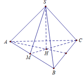 Cho hình chóp tam giác đều S.ABC có cạnh AB bằng a, góc tạo bởi hai mặt phẳng SAB và ABC bằng 60°. Diện tích xung quanh của hình nón đỉnh S và đường tròn đáy ngoại tiếp tam giác ABC bằng