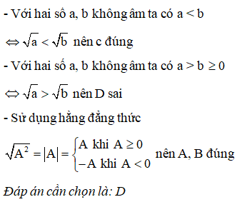 Khẳng định nào sau đây là sai: