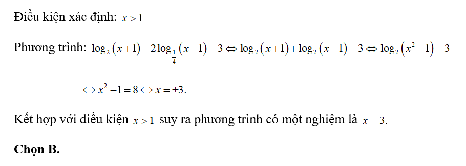 Số nghiệm thực của phương trình log2x+1−2log14x−1=3 là