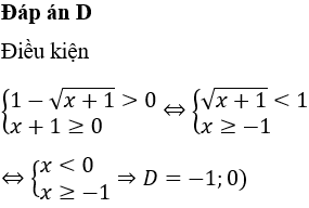 Tìm tập xác định của hàm số y=ln(1-x+1) là