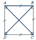 Đặc điểm nào dưới đây không phải là tính chất của hình vuông ABCD?