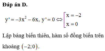 Cho hàm số y=-x3-3x2+4. Mệnh đề nào dưới đây đúng