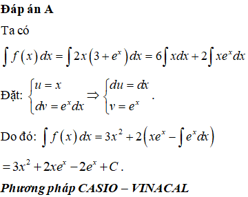 Họ nguyên hàm của hàm số f(x) = 2x(3+e<sup>x</sup>) là