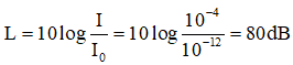 Biết cường độ âm chuẩn là 10-12 W/m2. khi cường độ âm tại một điểm là 10-4 W/m2 thì mức cường độ âm tại điểm đó bằng