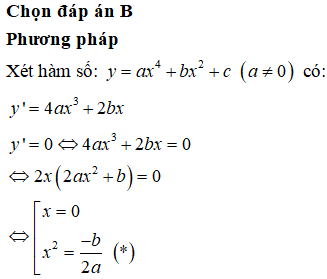 Tập hợp các số thực m thỏa mãn hàm số y=mx4-x2+1 có đúng 1 điểm cực trị là