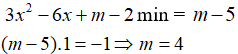 Cho(C):y=x3−3x2+m−2x . Biết tiếp tuyến của (C) có hệ số góc nhỏ nhất vuông góc với đường d:x−y+1=0. Giá trị của m bằng