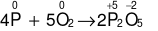 Cho phản ứng: 4P + 5O<sub>2</sub>⟶ 2P<sub>2</sub>O<sub>5</sub> Quá trình oxi hóa là