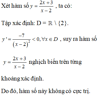 Hàm số nào sau đây không có cực trị?